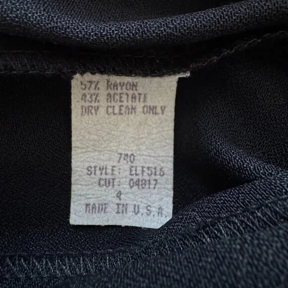 Vintage Black Back Bow Midi Cocktail Dress - Size XS/S - Picture 3 of 11